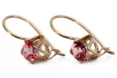 Vintage Stil Ohrringe Rubinrot Originales Vintage-Roségold aus 14 Karat vec142r
